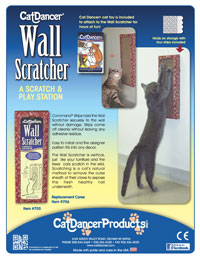 Cat Dancer Products Wall Scratcher info sheet.
